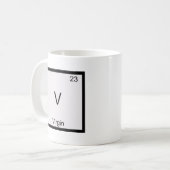 V - ヴァージン おもしろ 化学 元素記号 Tシャツ コーヒーマグカップ (正面左)