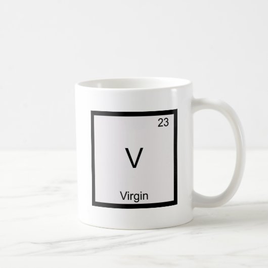 V - ヴァージン おもしろ 化学 元素記号 Tシャツ コーヒーマグカップ (右)