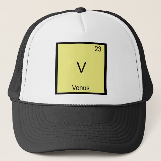 V - ヴィーナス おもしろ 化学元素記号 Tシャツ キャップ (正面)