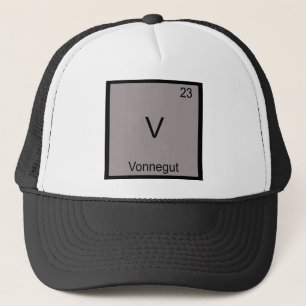 V - ヴォネガットの面白い化学元素記号Tシャツ キャップ