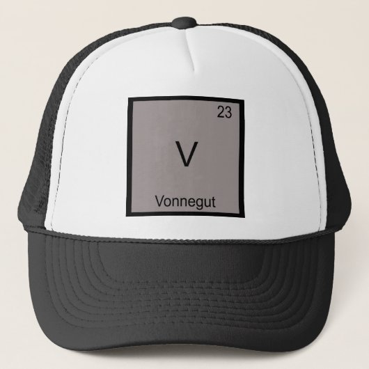 V - ヴォネガットの面白い化学元素記号Tシャツ キャップ (正面)