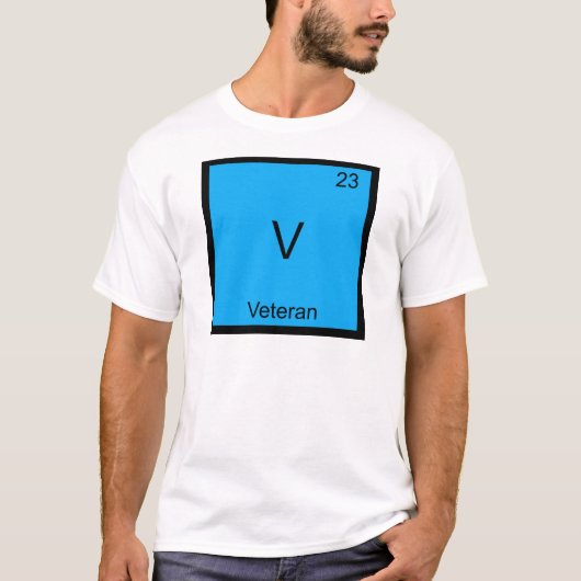 V -退役軍人軍化学要素の記号のティー Tシャツ (正面)