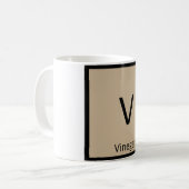 V - 酢の化学周期表記号 コーヒーマグカップ (正面左)