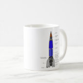 V-2ロケットのデザインの図式的な図表 コーヒーマグカップ (正面右)