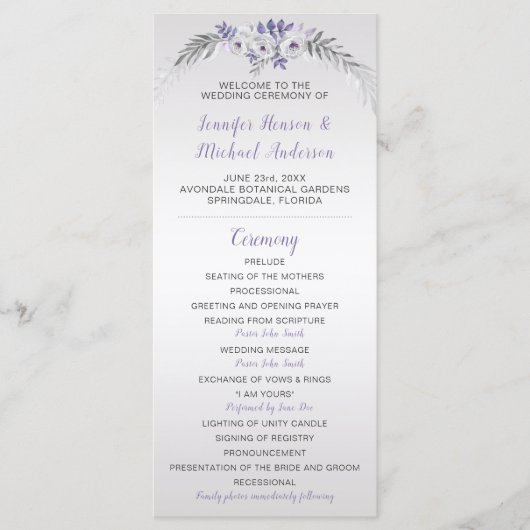 V#2紫グレーシルバーフローラ結婚式 プログラム (正面)