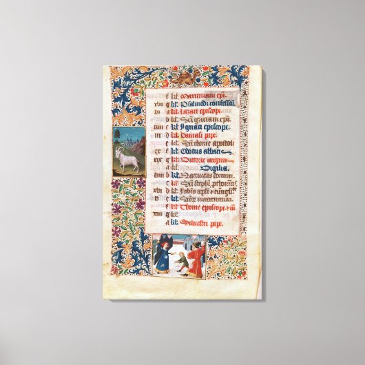 V.25-3 Fol.12V 12月の月 キャンバスプリント (正面)