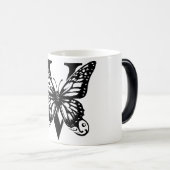 V Alphabet black butterfly モーフィングマグカップ (正面右)