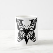 V Alphabet black butterfly モーフィングマグカップ (中央)
