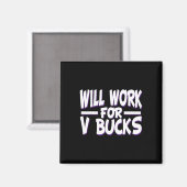 V Bucksで働きますデザインゲーマー若者おもしろゲーマー マグネット (正面/裏面)