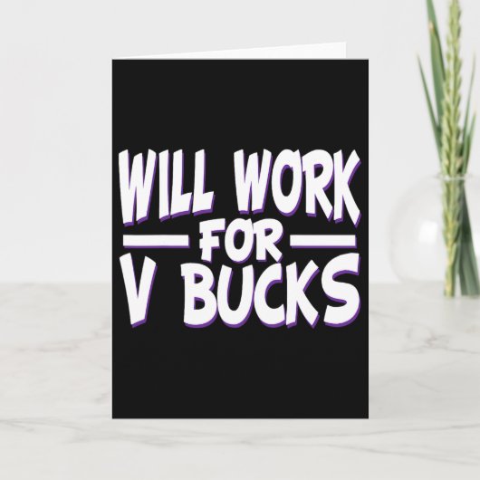 V Bucksで働きますデザインゲーマー若者面白いゲーマー カード (正面)