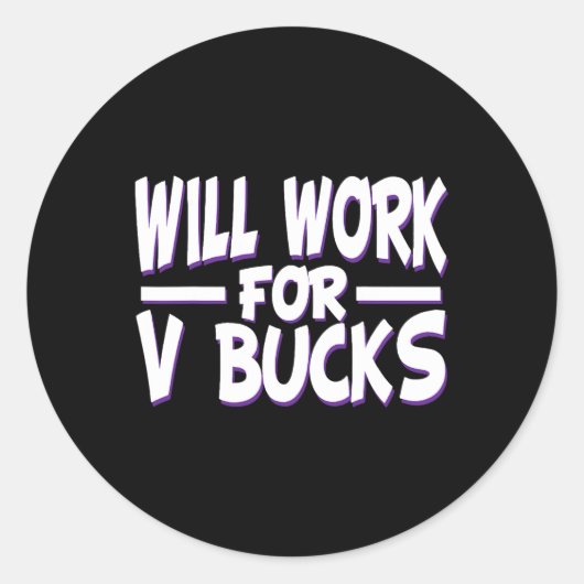 V Bucksのために働きますデザイン ギャマーユース 楽しい ギャマー ラウンドシール (正面)