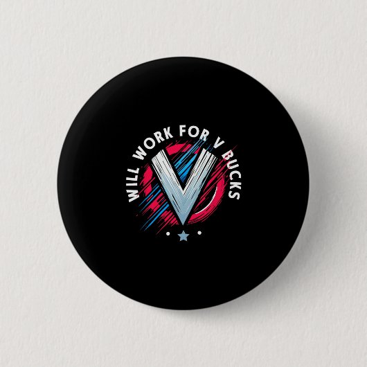 V Bucksのために働きます 1 缶バッジ (正面)