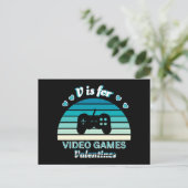 V for Video Games Not Valentines - おもしろいレトロ列 シーズンポストカード (スタンド正面)
