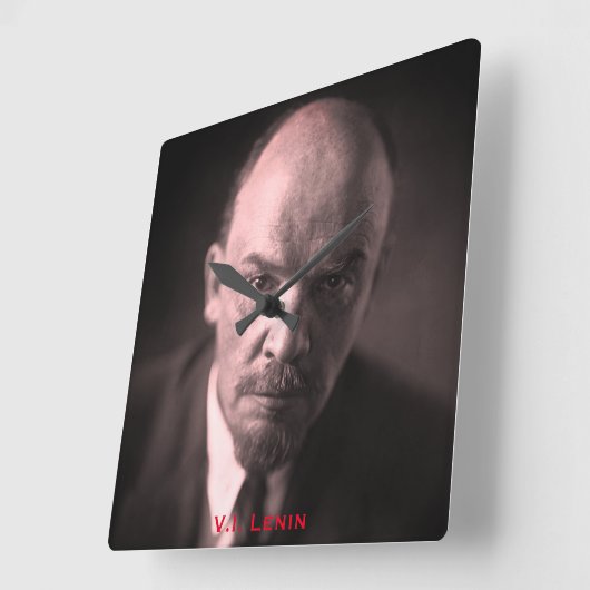 V.I.レーニン – ソ連ボス- CCCP スクエア壁時計 (傾斜)