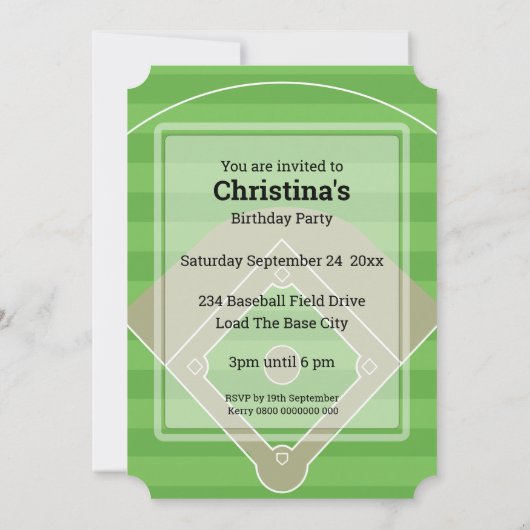 V.I.P野球誕生日ピンク 招待状 (裏面)