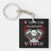 V is for Valentine, V-Twin Motorcycle. Biker キーホルダー (正面)