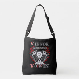 V is for Valentine, V-Twin Motorcycle. Biker クロスボディバッグ
