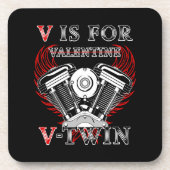 V is for Valentine, V-Twin Motorcycle. Biker コースター (正面)