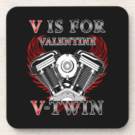 V is for Valentine, V-Twin Motorcycle. Biker コースター