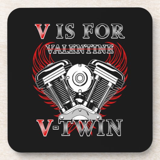 V is for Valentine, V-Twin Motorcycle. Biker コースター (正面)