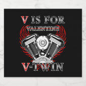 V is for Valentine, V-Twin Motorcycle. Biker ビールラベル (シングルラベル)