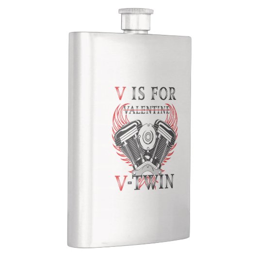 V is for Valentine, V-Twin Motorcycle. Biker フラスク (右)