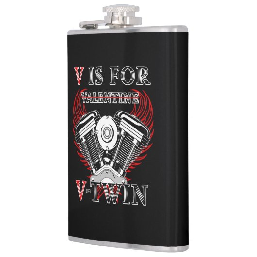 V is for Valentine, V-Twin Motorcycle. Biker フラスク (左)