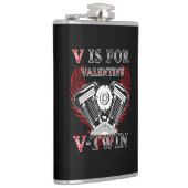 V is for Valentine, V-Twin Motorcycle. Biker フラスク (右)