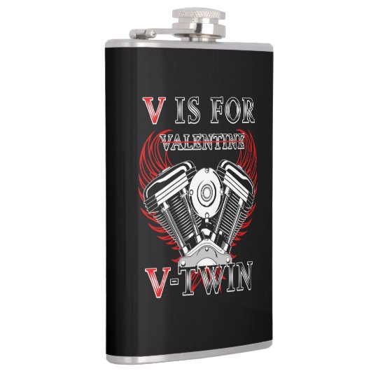 V is for Valentine, V-Twin Motorcycle. Biker フラスク (右)