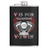 V is for Valentine, V-Twin Motorcycle. Biker フラスク (正面)