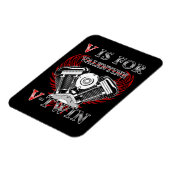V is for Valentine, V-Twin Motorcycle. Biker マグネット (左側)