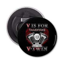V is for Valentine, V-Twin Motorcycle. Biker 栓抜き