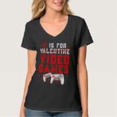 V Is For Valentine Video Games Cool Controllers Ga Tシャツ (正面)