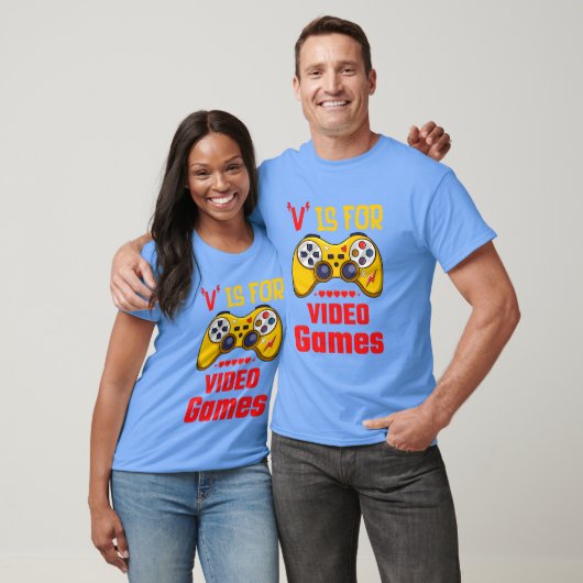 V Is For Video Games Funny gamer funny gift Tシャツ (ユニセックス)