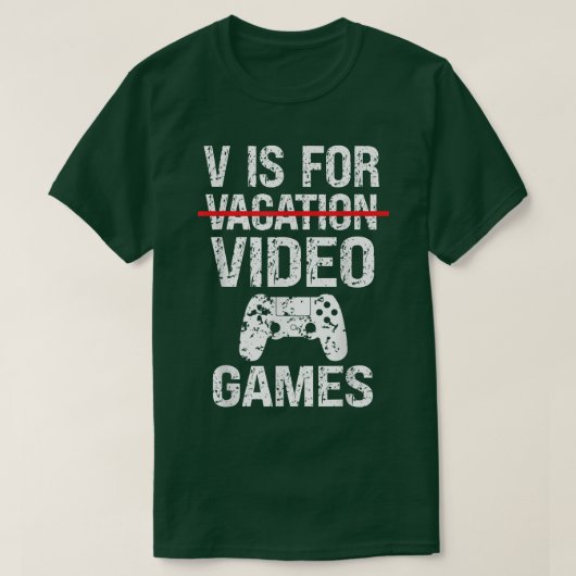 V Is For Video Games Funny Vacation Retro Gamer Bo Tシャツ (デザイン正面)