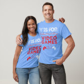 V Is For Video Games Gamer Valentines family gift Tシャツ (ユニセックス)