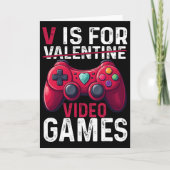 V Is For Video Games Valentine Gamer Valentines Da カード (正面)