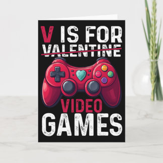 V Is For Video Games Valentine Gamer Valentines Da カード