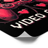 V Is For Video Games Valentine Gamer Valentines Da ポスター (角)