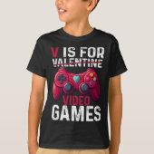 V Is For Video Games Valentine Gamer Valentines Da Tシャツ (正面)