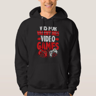 V IS FOR VIDEO GAMES  Valentines Day Gamer Boy Men パーカ