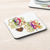 V Loves K on White Coaster withハート コースター (左側)