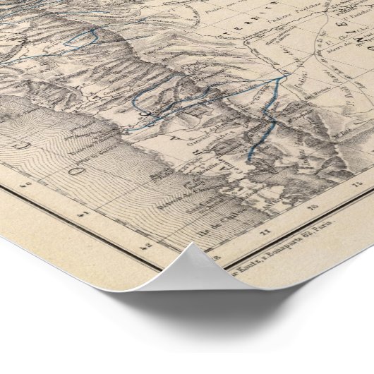 V Martin de Moussy博士の旅行地図 ポスター (角)