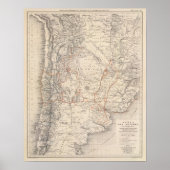 V Martin de Moussy博士の旅行地図 ポスター (正面)