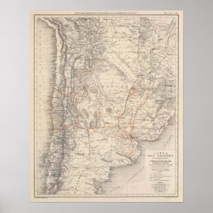 V Martin de Moussy博士の旅行地図 ポスター