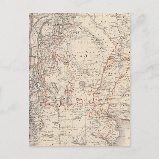 V Martin de Moussy博士の旅行地図 ポストカード (正面)