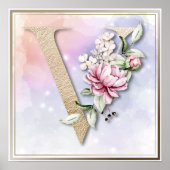 V Monogram Pink Rose ポスター (正面)