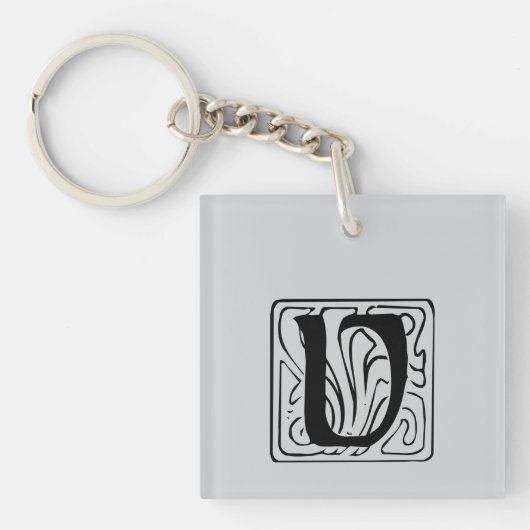 V Monogramm schwarz キーホルダー (正面)