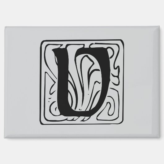 V Monogramm schwarz マグネット (正面)