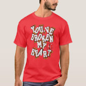 V-Neck T-Shirt : Broken Heart (red) Tシャツ (正面)